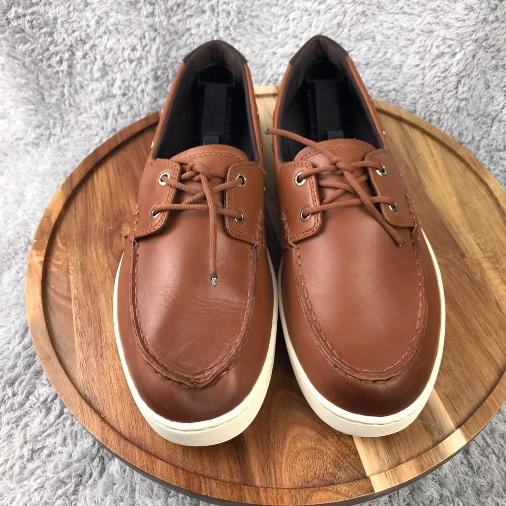 Cole Haan Nantucket Boat Shoes Mens 8M Brown Leather Comfort Slip On Loafers Moc